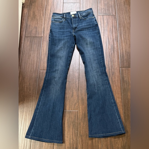 Frame Denim Denim - Frame Denim Dark Blue Flare Jeans